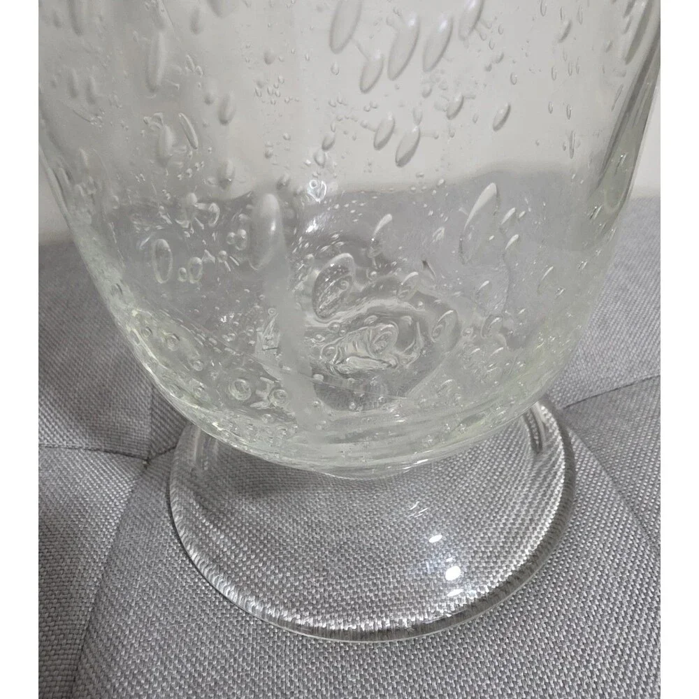 Rare Vintage Seeded Art Bubble Glass HandBlown Vase Pedestal Style Beautiful!!